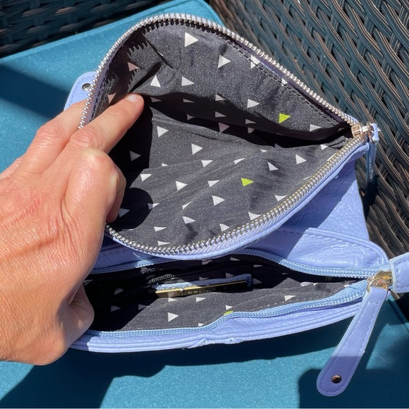 Vegan Leather Lilac Multi Pocket Clutch Purse - Picture 9 of 13